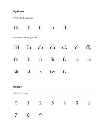 Preview font OpenType features