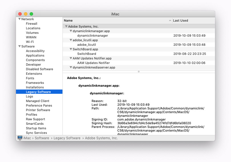 Legacy apps macOS Catalina