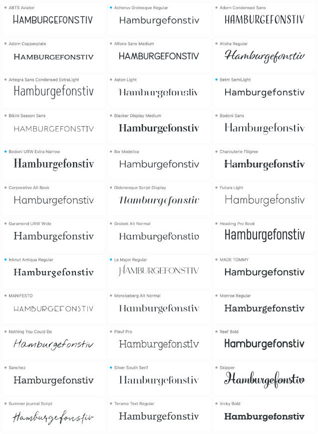 Fonts overview