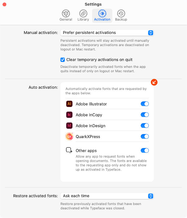 Activate Apps Auto Activation - Typeface App