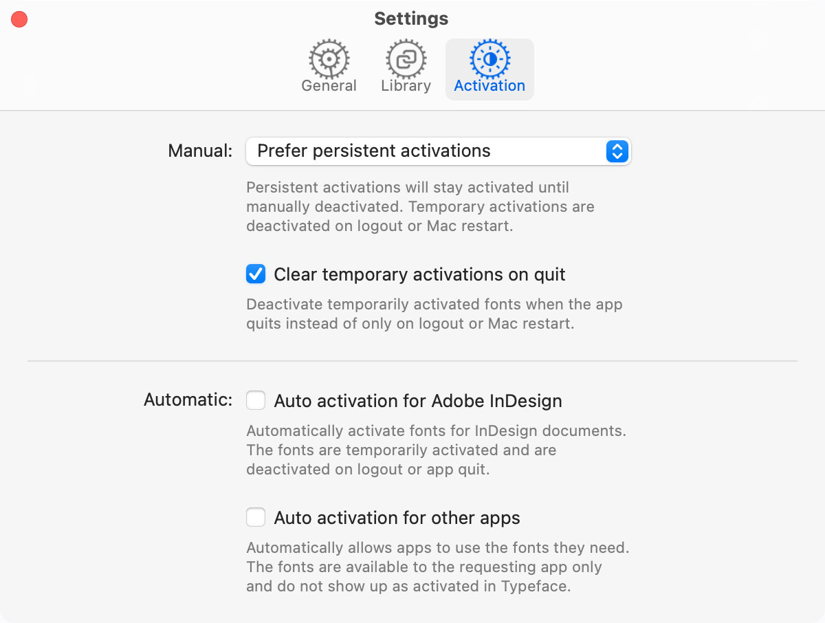 Activation Typeface App