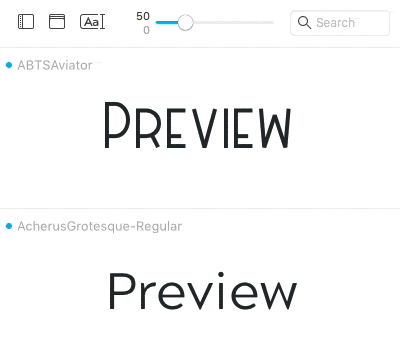 Preview fonts
