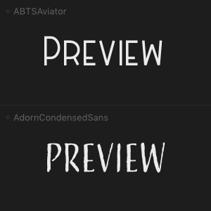 Typography on dark