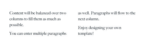 Font body text template