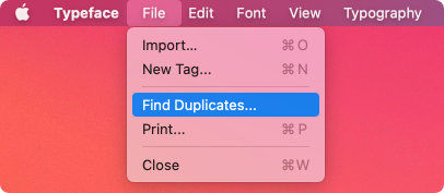 Find and remove duplicate fonts