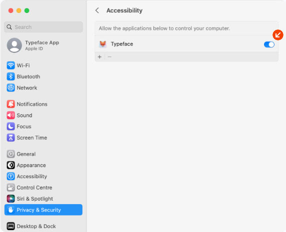 Allow Typeface to communicate with other apps