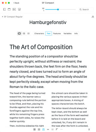 Typeface body text preview