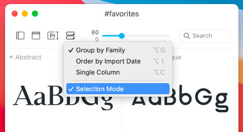 Click to collect fonts setting