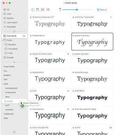 Font collections